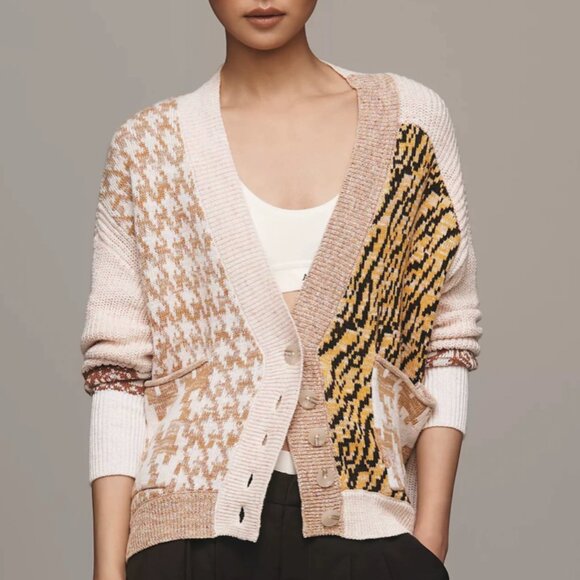 Anthropologie Sweaters - BEST Anthropologie Pilcro Mash-Up Tiger Cardigan Sweater S/M/MP/LP Orange Motif
